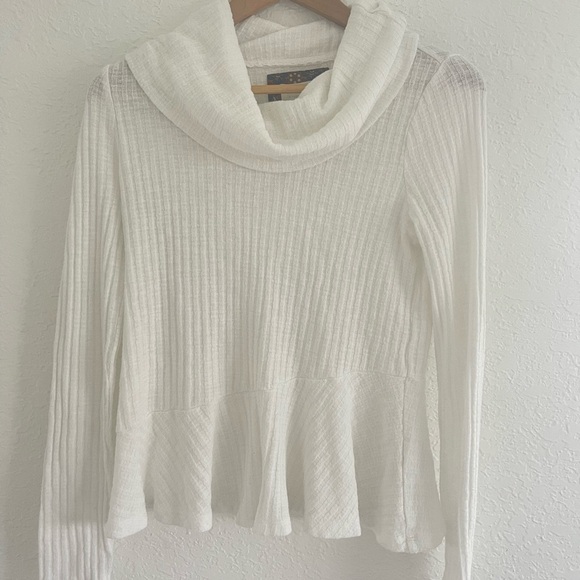 Anthropologie Maeve Winterscape Cowl Neck Peplum Sweater Size Small - Picture 4 of 7